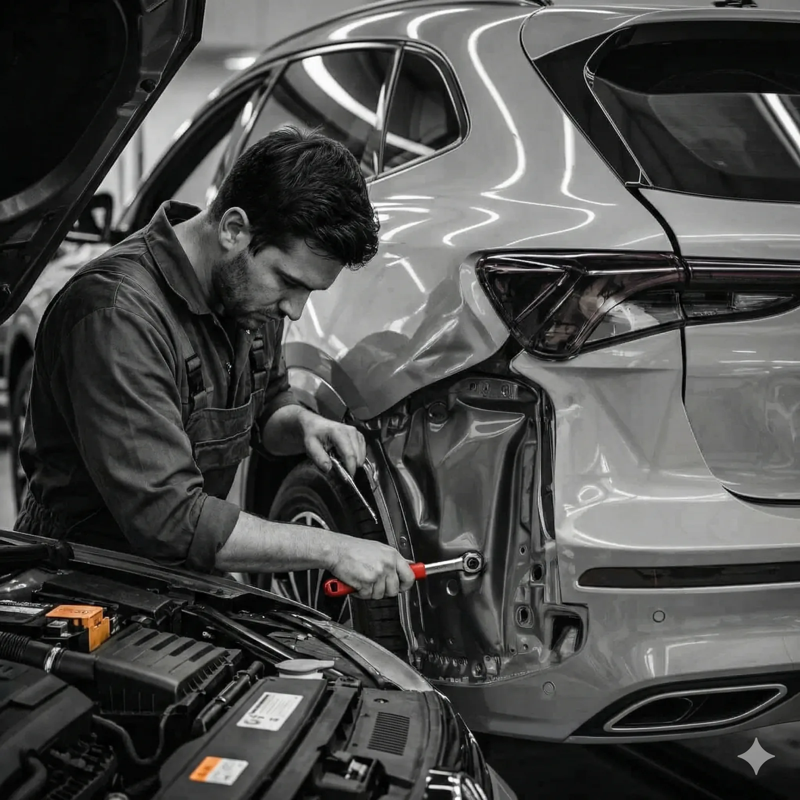 Professional Range Rover Mechanical Services being performed at Smart Motor workshop in Musaffah Abu Dhabi